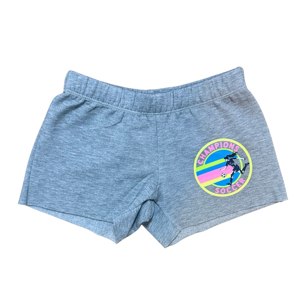 Firehouse grey with neon soccer champion icon short girls size S (7) NWT